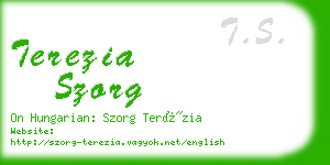 terezia szorg business card